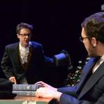 Scrooge (Damon Little) belittles his clerk Bob Cratchit (Damien Cundiff) in his office early on in A Christmas Carol. Little said for each part he takes he tries to find something to relate. With Scrooge, I really try to find some weird part of myself that I can relate to the emotions and heighten it for Scrooge, he said. Sequim Gazette photo by Matthew Nash