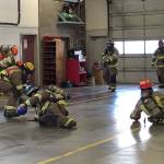 Firefighters step into dodgeball training