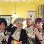 The Whodunnit Downtown? Harmonia band includes Koros (Cindy Weston), Elpis (Anne Burkhardt), Pax (Kelly Olson) and Arcus (Mary Higley). Photo by Renne Emiko Brock