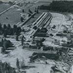 The Carlsborg Mill, as captured by photographer Harry Boersig, opened in 1916 and operated under various companies through the 1960s. Pioneer family members have found artifacts that spelled Carlsborg with a U, hence why many believe its pronounced Carlsburg. Photo courtesy of Sequim Museum & Arts