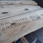 With people pronouncing Carlsborg as -borg and -berg, this shingle spelling it Carlsburg found by Judy Reandeau Stipe, executive director of the Sequim Museum & Arts, adds another layer into why people may have started saying -burg/-berg since its formation in 1915-16. Sequim Gazette photo by Matthew Nash