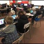 Shannon Prescotts fourth-grade class students learn the basics of computer science. Submitted photo