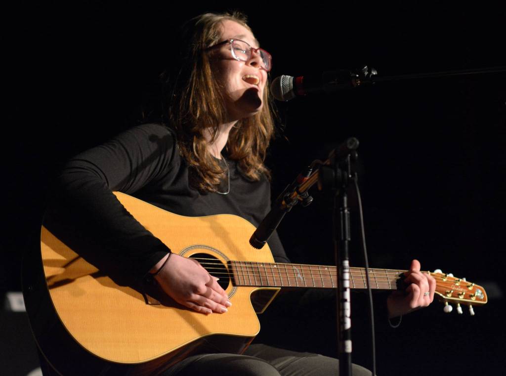 Daisy Spiridakis-Lopez of Port Angeles places second in the Feb. 22 Peninsulas Got Talent competition at Peninsula College. Photo by Rick Ross/Associate Dean for Athletics and Student Programs, Peninsula College