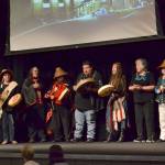 Tribal citizens with the Jamestown SKlallam Tribe share a song with an audience for the ceremonial groundbreaking of 7 Cedars Casinos new resort. Sequim Gazette photos by Matthew Nash