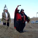 Patrick Adams, a spirital leader for the Jamestown SKlallam Tribe, blesses the new resort expansion in Blyn with his wife Patsy prior to breaking ground on the property.