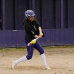 Sequim senior Latisha Robideau takes a hard swing at an early season practice last week. Sequim Gazette photo by Michael Dashiell