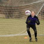 Junior Navy Thomas-Brenske moves into the starting goalkeeper role this spring for the Wolves. Sequim Gazette photo by Michael Dashiell