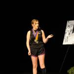 Soon-to-be crowned Queen Emily Silva explains her passion for running and how runner Kathrine Switzer, the first woman to run the Boston Marathon, influenced her. Sequim Gazette photo by Matthew Nash