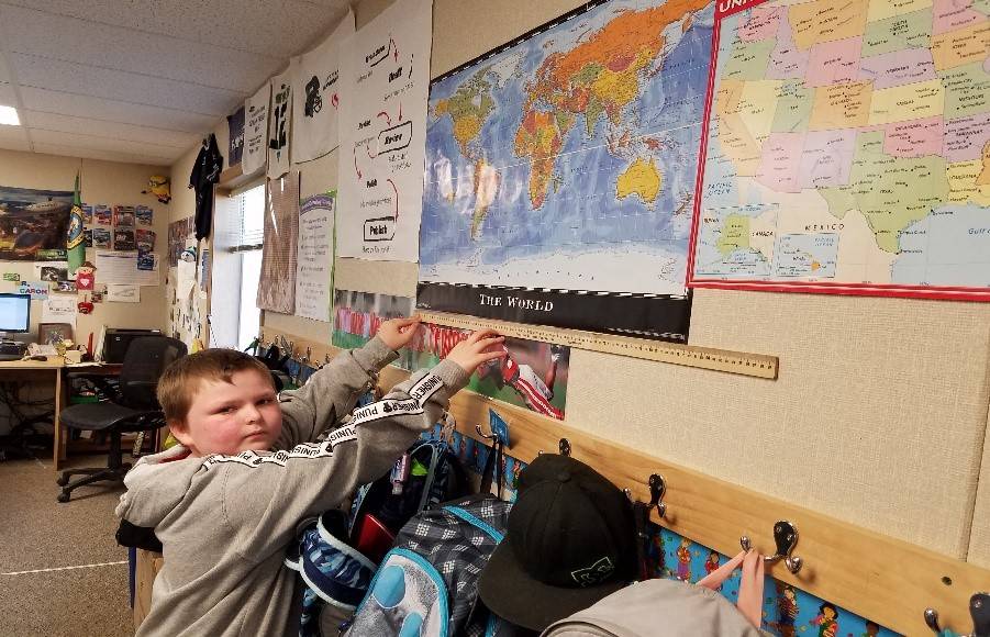 Helen Haller Elementary fourth-grader Alex Larson uses a map legend and fractions. Submitted photo