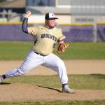 Sequim starter Johnnie Young hurls a complete game five-hitter in the Wolves 10-1 win over North Mason on March 20. Sequim Gazette photo by Michael Dashiell