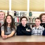 Student candidates for 2019 Hands on History scholarships are, from left, Peter Zelenka, Maizie Tucker, Abby Sanders, Talia Anderson, Ethan Jolly, Eva Jolly, Celbie Karjalainen. Missing are Aiden Gale and Hannah Anderson. Submitted photo