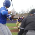 Sequims Joey Oliver pitches two innings of relief against Olympic on April 12. The Wolves won in six innings, 13-3. Sequim Gazette photo by Michael Dashiell