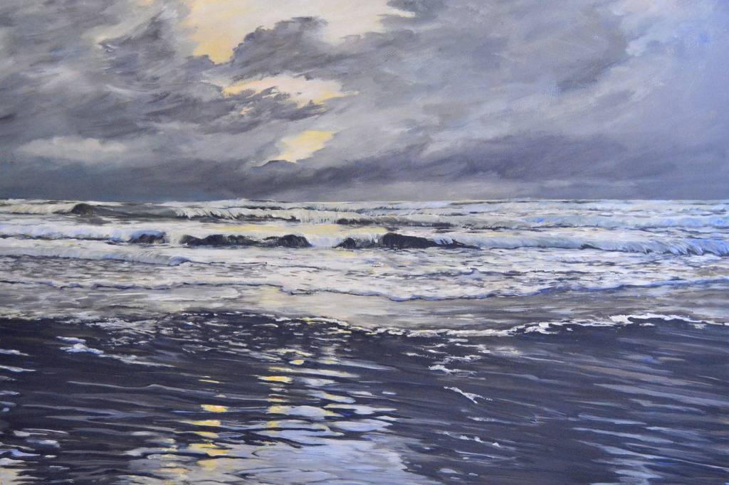 The Dungeness Spit is one of many seascapes that Carrie Rodlend profiles at her Earth Day Open Studio on April 20 at her studio 562 Holgerson Road. Image by Carrie Rodlend