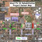 During construction of the West Fir Street Rehabilitation, drivers along Fir Street can expect North Second Avenue between Alder and Fir streets to close through December 2020. Eastbound driving likely will close between Sequim Avenue and Fifth Avenue for much of the construction, too. Photo courtesy of the City of Sequim