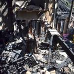 The southeast portion of this Gardiner home burned on Friday night and Saturday morning displacing four family members. Pictured here were two bedrooms on top of each other. Sequim Gazette photo by Matthew Nash