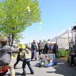Members of the 2017 Sequim High School robotics team show off their bots ability to project into the air plastic balls at the Family Fun Day. Dozens of vendors and groups offer family friendly activities at Family Fun Day on May 4. Sequim Gazette file photo by Michael Dashiell