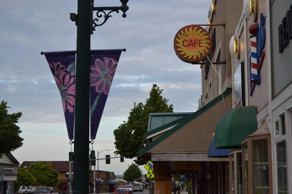 This month, Dianne and Allen Drake posted a For Sale sign in the front of the Sunshine Cafe after 19 years of ownership. The couple said they will likely continue to work after a sale while focusing on their health. Sequim Gazette photo by Matthew Nash