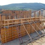 Concrete forms for the first floor of a new resort hotel rise from the ground next to the existing 7 Cedars Casino in Blyn. (Keith Thorpe/Peninsula Daily News)