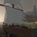 A small ship docks for trade in Ferret Scoundrels. Screenshot taken by Conor Dowley.