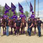 The Sequim Equestrian Team includes (back row), from left drill team members Miranda Williams, Grace Niemeyer, Abbi Priest and Yana Hoesel, with (front row, from left) coaches Sydney Balkan and Bettina Hoesel, Lilly Thomas, Abby Garcia, head coach Katie Salmon-Newton and coach Haylie Newton. Submitted photo