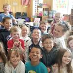 Students in Kelli Mishkos kindergarten class celebrate the third day of their ABC Countdown lesson. For the last 26 days of school, kindergarten has a letter and theme for each day. A is for Animal Day (bring your favorite stuffed animal). B is Book Day. C is for Cat Day. Say meow!