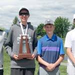 Sequim High Schools boys golf team celebrates a second place finish at the class 2A state golf tournament at Liberty Lake Golf Course on May 22. Pictured, from left, are Liam Payne, Blake Wiker, Ben Sweet and Paul Jacobsen. Photo courtesy of Karla Wiker