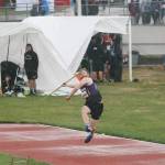 Sequims Riley Cowan competes in the javelin t the state 2A track and field championships on May 25. Cowan, a senior, placed second with a 176-6 throw, helping Sequim win the schools first track championship. Photo by Carol Lichten