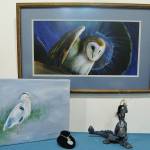 Blue Whole Gallery hosts the 22 Shades of Blue exhibit. It includes Great Gray Owl by Jeannine Chappell (digital painting); Heron by Priscilla Patterson (oil on canvas); I adore Opera! by Nancy Lawrence (pottery), and Aquamarine Necklace by Kathy Schreiner. Submitted photo