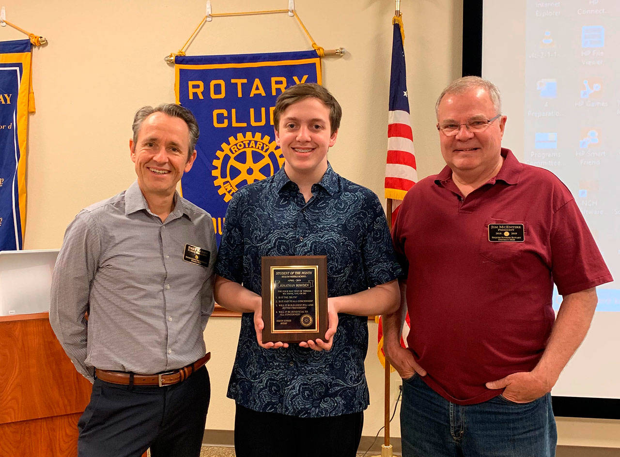 Milestone: Bowden earns Rotary Student of the Month honor
