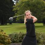 Sequim High 2018 graduate Sarah Shea tees it up for WWUs Vikings. Photo courtesy of Western Washington University