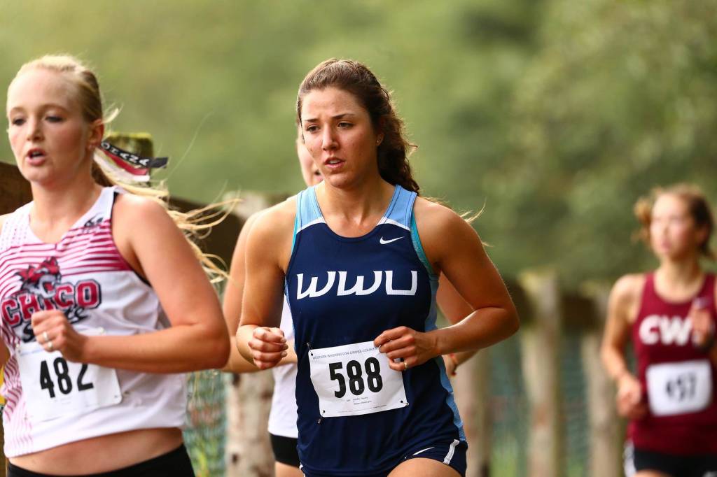Sequim High 2016 graduate Waverly Shreffler races for Western Washington Universitys Vikings. Photo courtesy of Western Washington University