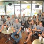 Decked out in their exclusive T-shirts, Sequim Highs Wolves of the Week enjoy a bit of frozen yogurt at Sweet Spot last week. The prep athletes from various Sequim sports received the honor through a partnership between Sequim High School and Castell Insurance that recognizes local prep student-athletes and helps raise funds for the SHS athletic department. This years Wolves of the Week include, by season and sport: Fall (2018)  Riley Cowan, football; Tayler Breckenridge, volleyball; Murray Bingham, cross country; Sonja Govertsen, swimming; Blake Wiker, tennis; Olivia Hare, soccer; Riley Pyeatt, cross country; Taig Wiker, football; Kalli Wiker, volleyball; Mia Coffman, swimming. Winter (2018-2019)  Jayla Julmist, basketball; Porter Funston, bowling; Nate Despain, basketball; Zachery Koch, wrestling; Liam Payne, swimming; Hope Glasser, basketball, Madison McKeown, bowling; Noah Eveland, wrestling; Michael Mattern-Hall, swimming; Kalli Wiker, basketball; Melissa Porter, basketball. (Spring 2019)  Darren Salazar, track and field; Ryan Tolberd, soccer; Eden Johnson, tennis; Johnnie Young, baseball; Paul Jacobsen, golf; LeeAnn Raney, fastpitch; Silas Thomas, baseball; Mathys Tanche, soccer; Jessica Dietzman and Kalli Wiker, tennis; Alec Shingleton, track and field. Sequim Gazette photo by Michael Dashiell