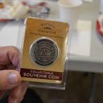 June 6 was the 75th anniversary of D-Day, the invasion of Normandys beaches during World War II. To honor the occasion, VFW Post 4760 members handed out special coins. Sequim Gazette photo by Matthew Nash