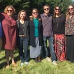 Former Five Acre School owners Brian Walsh and Autumn Piontek-Walsh, left, stand with the members of the new non-profit school board. From third left: Kristin Smith, Susan Craig, Jason Cline, Heidi VanDenberg, Allison Mahaney. Photo submitted.