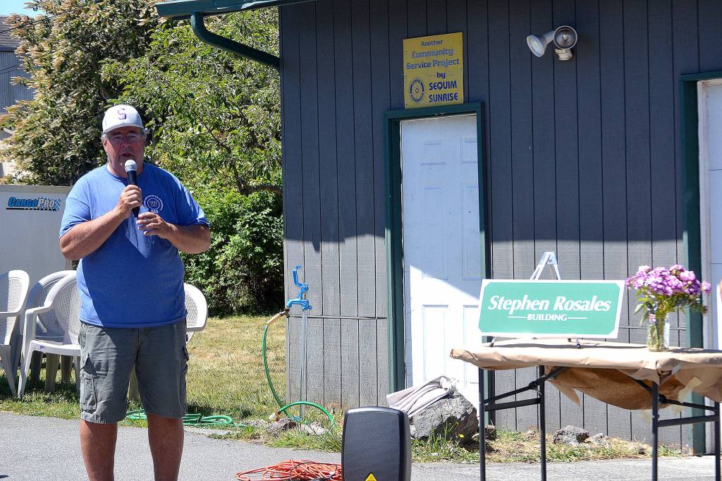 While he plans to continue volunteering and serving on the board, Stephen Rosales said theres no greater honor than having a building named after him at the Sequim Food Bank. He began volunteering at the facility more than 13 years ago at the suggestion of his father-in-law. Sequim Gazette photo by Matthew Nash