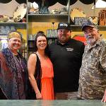 Dianne and Allen Drake, on ends, transfer the Sunshine Café over to Tristen Beck and Luke Shifflett later this month after posting the business for sale through a sign in their window. Allen will remain on as a cook while Dianne will pursue touch healing training in Hawaii. Sequim Gazette photo by Matthew Nash