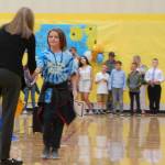 Logan Holbert, a fifth-grader in Meredith Vincents class at Helen Haller Elementary School, takes part in the schools Moving On Ceremony on June 19. Sequim Gazette photo by Conor Dowley