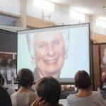 Friends and family gather to remember Judith McInnes Tozzer and celebrate the opening of a section of the Sequim Museum & Arts building dedicated in her honor. Sequim Gazette photo by Michael Dashiell