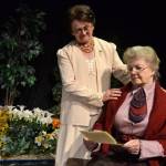 Della LaCour reads a letter with Sharon DelaBarre in OTAs next show Immigrant Garden – Letters. DelaBarre said despite being set in 1910, there are a lot of themes applicable to today. Sequim Gazette photo by Matthew Nash