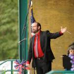 Sequim City Band director Tyler Benedict leads the band at Thursdays A Patriotic Fourth concert. Sequim Gazette photo by Michael Dashiell