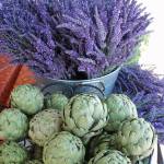 Locally grown lavender and artichokes at the Sequim Farmers Market. Photo courtesy of April Hammerand/Sequim Farmers Market