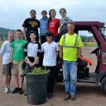 Students clean Carrie Blake Park for funds for exchange program