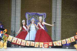 Last weekend, the Sequim Irrigation Festival royalty, from left, Princess Kjirstin Foresman, Queen Emily Silva and Princess Brianna Cowan, not pictured Princess Shelby Wells, helped open the Sequim Lavender Festival on July 19. Next week, theyll help lead children in Princess Storytime on Aug. 1, at the Sequim Library. Sequim Gazette photo by Matthew Nash
