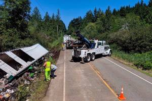 Sequim man hurt in tractor-trailer crash near Brinnon