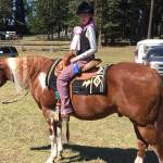 Katelynn Sharpe on her horse Rip It Up after winning a championship in Western Pleasure Walk Jog at the 4-H horse show at the Clallam County Fairgrounds on July 20. Photo submitted.