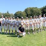The Olympic Crosscutters qualified for the American Legion state A tournament this weekend with a weekend sweep over Stanwood. From left, assistant coach Anthony Koeninger, John Vaara, Trenton Indelicato, Colton Reed, Elijah Flodstrom, Parker Nickerson, Dalton Kilmer, assistant coach Nick Johnston, Elisha Dujue, Zane Glassock, Kole Acker, Hunter Robinson, Kellen Garcelon, Tanner Woodley, Nathan Seelye, Logan Urvina and head coach John Qualls.