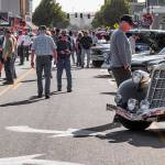 In its first year, more than 150 vehicles lined up downtown for Sequim Prairie Nights. This year, organizers anticipate at least 170 vehicles from 1979 and earlier. Photo by Bob Lampert