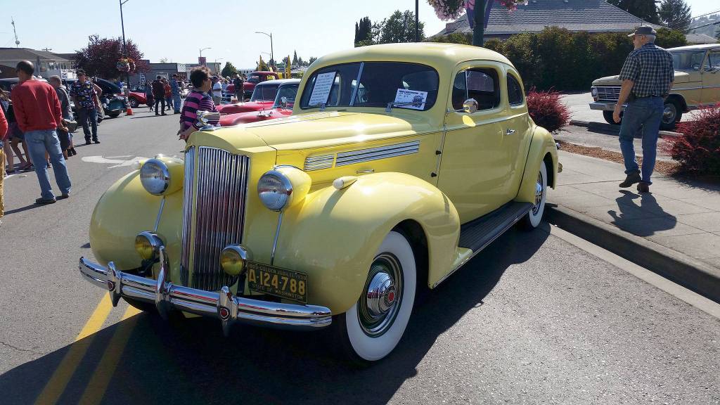 Sequims Bill Barrett parked his 1939 Packard at the Sequim Prairie Nights show in 2018. Organizers say opening up downtown Sequim inspires a lot of people to bring their classic vehicles to the show. Photo courtesy of Sequim Prairie Nights