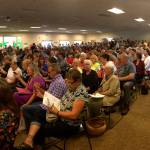 Concerned community members easily filled 340 seats in the Guy Cole Event Center on Monday for the City of Sequims forum on the Jamestown SKlallam Tribes proposed MAT facility. Sequim Gazette photo by Matthew Nash