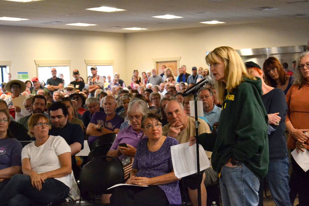 Val Shaw says that the proposed MAT facility would go in next to her familys farm and could potentially ruin it. She said in the last 18 months, Sequim Police responded four times for theft, burglary and drug issues. Sequim Gazette photo by Matthew Nash